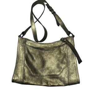 Frye Melissa Metallic Bronze Leather Crossbody‎ Bag Adjustable Strap Preloved